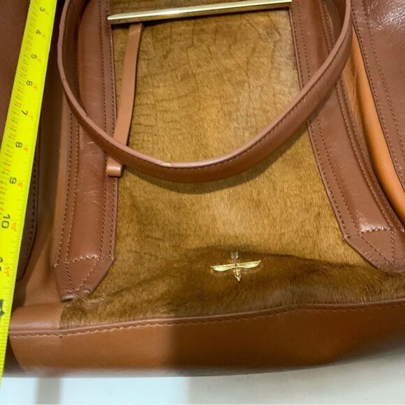 Pour La Victoire Large Tote Bag in Leather and Pony Hair brown side zip - Picture 12 of 12